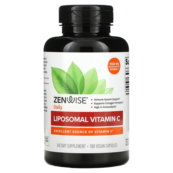 Zenwise Health, Liposomal Vitamin C, 500 mg, 180 Vegan Capsules