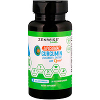 Liposomal Curcumin plus Ginger + Shiitake with Qmin+, 30 Vegetarian Capsules - изображение