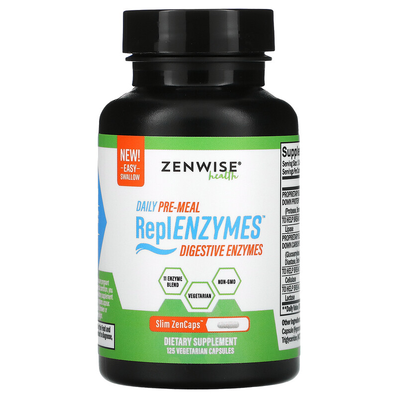 Zenwise Health, Daily PreMeal, ReplENZYMES, Digestive Enzymes, 125