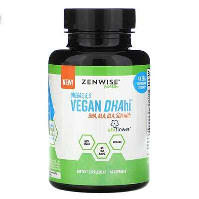 Zenwise Health Omega 3, 6, and 9 Vegan DHAhi, 60 Softgels
