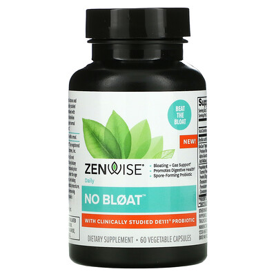 

Zenwise Health, No Bloat with DE111 Probiotic, 60 Vegetable Capsules