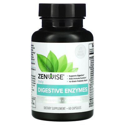 

Zenwise Health, Daily Digestive Enzymes with Prebiotics + Probiotics, 60 Capsules