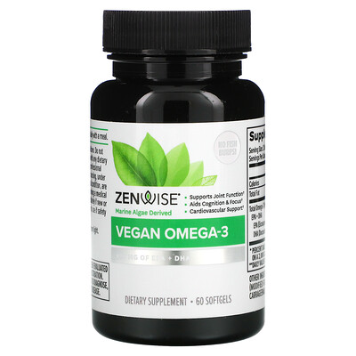 

Zenwise Health, Vegan Omega-3, 60 Softgels