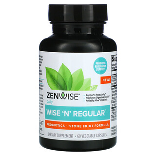 Zenwise Health, Wise 'N' Regular，60 粒素食胶囊