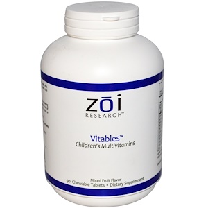 Отзывы о ZOI Research, Vitables, Children's Multivitamins, Mixed Fruit Flavor, 90 Chewable Tablets