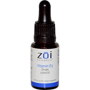Отзывы о ZOI Research, Vitamin D3 Drops, 1,000 IU, 0.5 fl oz (15 ml)