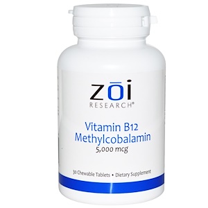 Отзывы о ZOI Research, Vitamin B12 Methylcobalamin, 5,000 mcg, 30 Chewable Tablets
