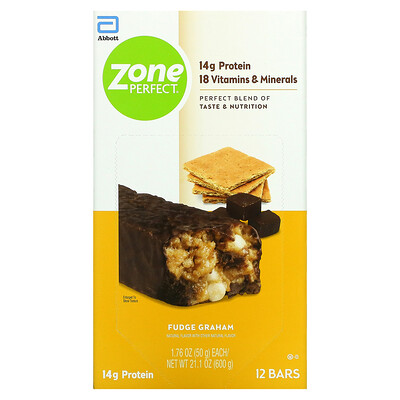 ZonePerfect Nutrition Bars Fudge Graham 12 батончиков 50 г (1 76 унции) каждый
