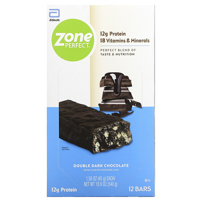 

ZonePerfect Nutrition Bars Double Dark Chocolate 12 Bars 1.58 oz (45 g) Each