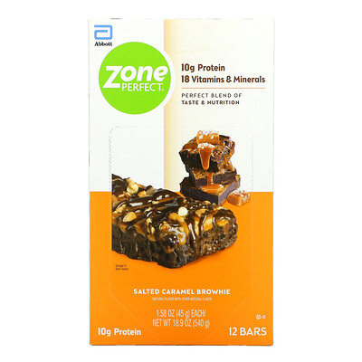 

ZonePerfect Nutritional Bars Salted Caramel Brownie 12 Bars 1.58 oz (45 g) Each