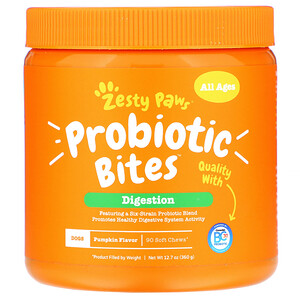 Отзывы о Зэсти Раус, Probiotic Bites for Dogs, Digestion, All Ages, Pumpkin Flavor, 90 Soft Chews