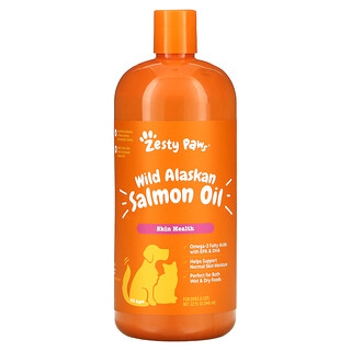 Zesty Paws, Elementos clave, Aceite de salmón salvaje de Alaska para perros y gatos, 946 ml (32 oz. líq.)