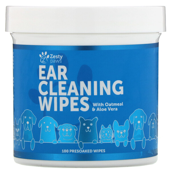 Zesty Paws, Ear Cleaning Wipes, For Dogs, 100 Presoaked Wipes iHerb