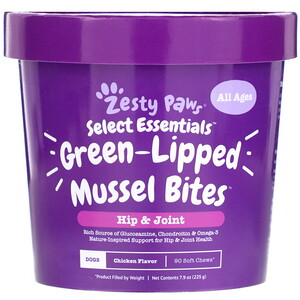 Зэсти Раус, Green-Lipped Mussel Bites for Dogs, Hip & Joint Health, All Ages, Chicken Flavor,  90 Soft Chews отзывы
