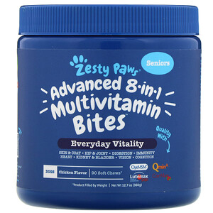 Зэсти Раус, Advanced 8 in 1 Multivitamin Bites for Dogs,  Everyday Vitality, Senior, Chicken Flavor, 90 Soft Chews отзывы