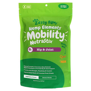 Zesty Paws, Hemp Elements, Mobility Nutrastix For Dogs, For All Ages, Peppermint, 12 oz (340 g)