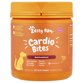 زيستي باوز‏, Cardio Bites ™ للكلاب ، لجميع الأعمار ، سالمون ، 90 قطعة قابلة للمضغ ، 11.1 أونصة (315 جم)