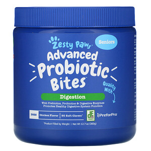 Отзывы о Зэсти Раус, Advanced Probiotic Bites for Dogs, Digestion, Seniors, Chicken Flavor, 90 Soft Chews, 12.7 oz (360 g)