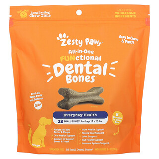 Zesty Paws, All-In-One Functional Dental Bones, funktionelle All-In-One-Zahnknochen, für Hunde, jeden Alters, Zimt, 28 kleine Zahnknochen, 238 g (8,4 oz.)