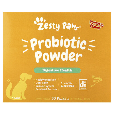 Zesty Paws  Probiotic Powder  For Dogs  All Ages  Pumpkin  30 Packets  2.1 oz (60 g)