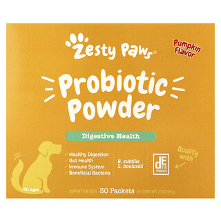 Zesty Paws, Probiótico en polvo, Para perros, Todas las edades, Calabaza, 30 sobres, 60 g (2,1 oz)