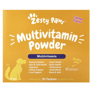 Zesty Paws, Multivitamin Powder, For Dogs, All Ages, Salmon, 30 Packets, 2.1 oz (60 g)
