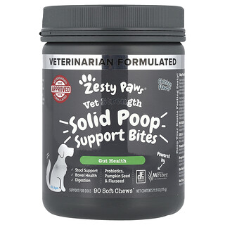 Zesty Paws, Vet Strength 固體便便幫助零食，狗狗專用，適合所有年齡，雞肉味，90 片軟咀嚼片，11.1 盎司（315 克）