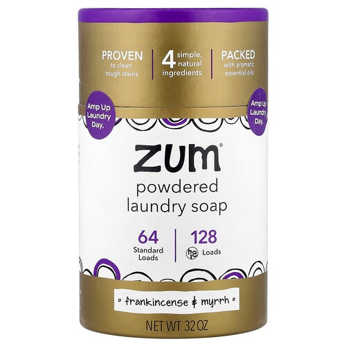 Zum Powdered Laundry Soap, Frankincense & Myrrh, 32 oz