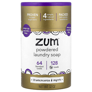 ZUM, Jabón para lavar la ropa en polvo, Árbol del incienso y mirra, 32 oz